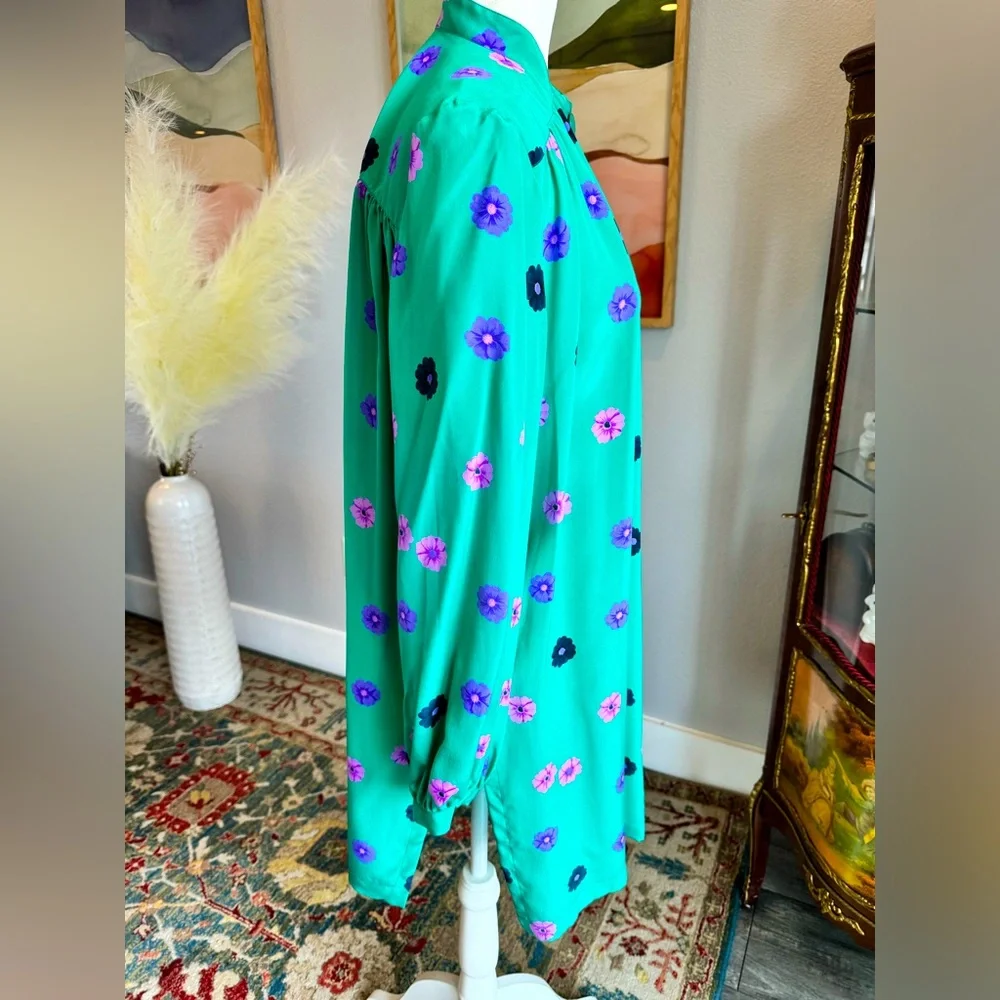 Italian Silk Floral Topper Blouse - Picture 2 of 8